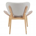 Πολυθρόνα Udalle pakoworld ξύλο σε φυσική απόχρωση με μπεζ ύφασμα 77x70x81εκ