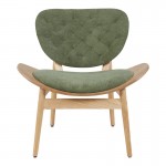 Πολυθρόνα Udalle pakoworld ξύλο σε φυσική απόχρωση με λαδί ύφασμα 77x70x81εκ