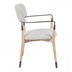 Πολυθρόνα Sentana pakoworld μέταλλο-ξύλο και ύφασμα σε μπεζ-καφέ απόχρωση 56.5x56x79εκ