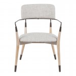 Πολυθρόνα Sentana pakoworld μέταλλο-ξύλο και ύφασμα σε μπεζ-καφέ απόχρωση 56.5x56x79εκ