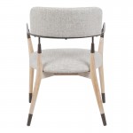 Πολυθρόνα Sentana pakoworld μέταλλο-ξύλο και ύφασμα σε μπεζ-καφέ απόχρωση 56.5x56x79εκ