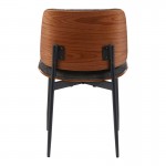 Καρέκλα Kathy pakoworld ξύλο σε καρυδί με γκρι ύφασμα 51x58x81εκ