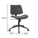 Καρέκλα γραφείου εργασίας Amani pakoworld ξύλο σε καρυδί με γκρι ύφασμα 52x54x90.5εκ