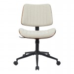 Καρέκλα γραφείου εργασίας Amani pakoworld  ξύλο σε καρυδί με μπεζ ύφασμα 52x54x90.5εκ