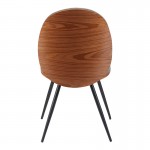 Καρέκλα Nerezy pakoworld ξύλο σε καρυδί με γκρι ύφασμα 57.5x48x88εκ