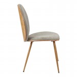 Καρέκλα Nerezy pakoworld  ξύλο σε φυσικό με μπεζ-καφέ ύφασμα57.5x48x88εκ