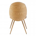 Καρέκλα Nerezy pakoworld  ξύλο σε φυσικό με μπεζ-καφέ ύφασμα57.5x48x88εκ