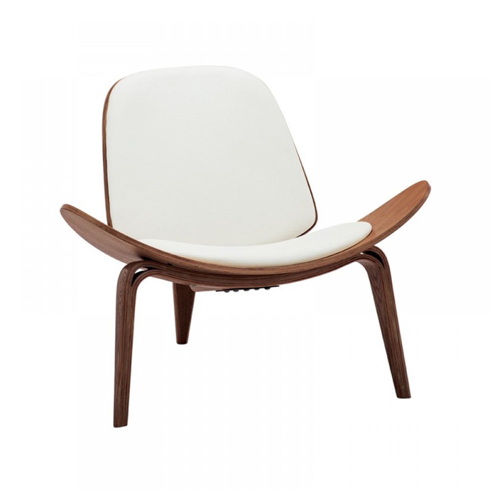 Πολυθρόνα Vilma pakoworld PU μπεζ- plywood καρυδί 90x76.5x74.5εκ