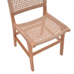 Καρέκλα Sponze pakoworld σκελετός teak ξύλο- pe σχοινί σε φυσική απόχρωση 50x58.5x85εκ