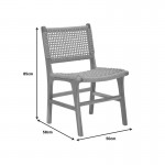 Καρέκλα Sponze pakoworld σκελετός teak ξύλο- pe σχοινί σε φυσική απόχρωση 50x58.5x85εκ