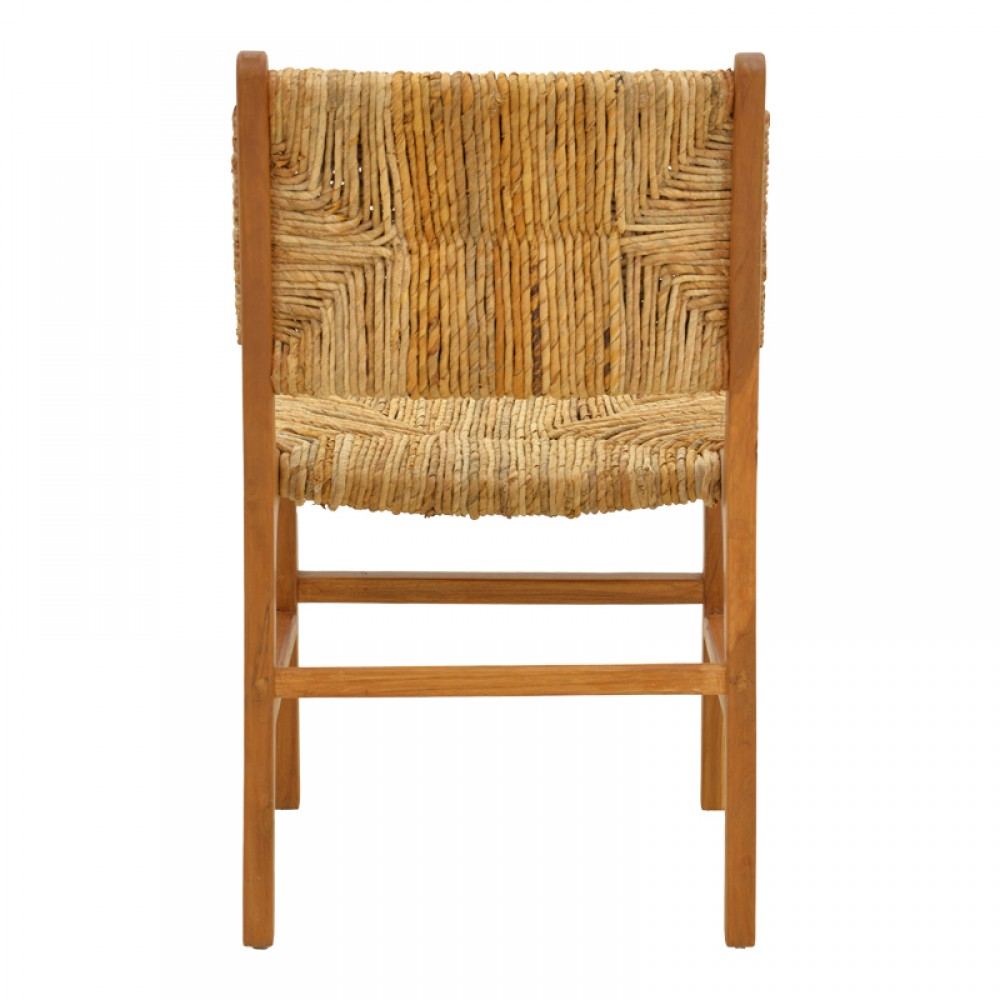 Καρέκλα Refane pakoworld σκελετός teak ξύλο με ψάθα σε φυσική απόχρωση 50x58x85εκ