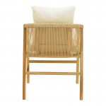 Πολυθρόνα Cuerda pakoworld σκελετός teak ξύλο με pe σχοινί σε φυσική απόχρωση 55x60x80εκ