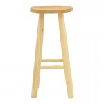 Σκαμπό μπαρ Nusiwo pakoworld teak ξύλο σε φυσική απόχρωση Φ35x70εκ