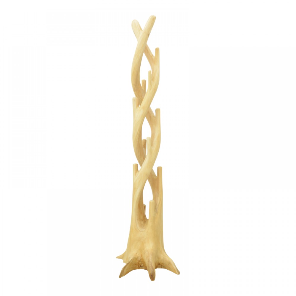 Κρεμάστρα επιδαπέδια Gantou pakoworld suar ξύλο σε φυσική απόχρωση 40x40x200εκ