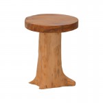 Σκαμπό Feranto pakoworld teak ξύλο σε φυσική απόχρωση Φ35x45εκ
