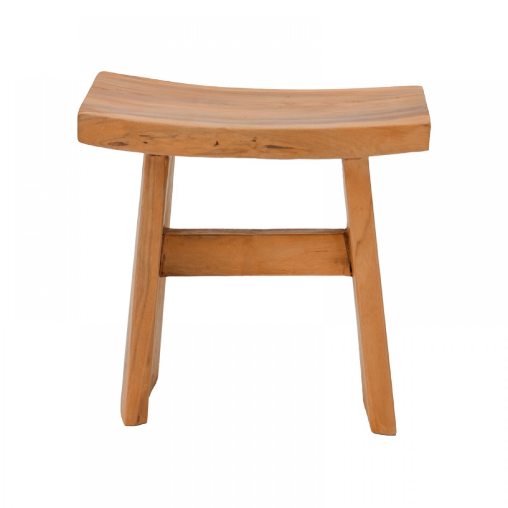 Σκαμπό Borbe pakoworld teak ξύλο σε φυσική απόχρωση 45x28x45εκ