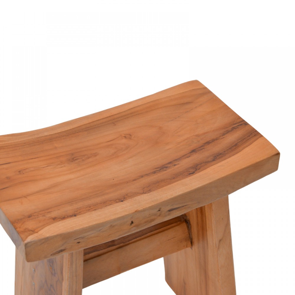 Σκαμπό Borbe pakoworld teak ξύλο σε φυσική απόχρωση 45x28x45εκ