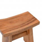 Σκαμπό Borbe pakoworld teak ξύλο σε φυσική απόχρωση 45x28x45εκ