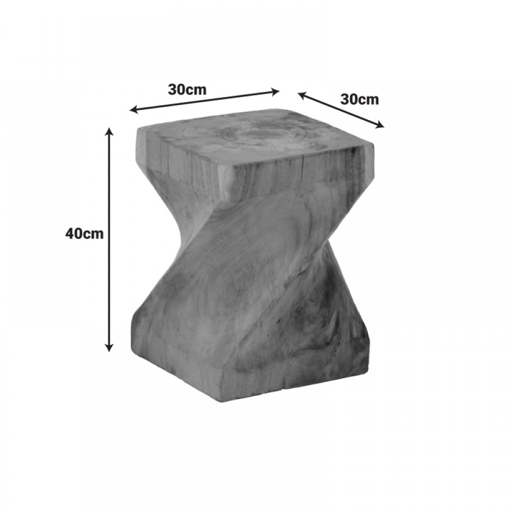 Σκαμπό Twister pakoworld suar ξύλο σε φυσική απόχρωση 30x30x45εκ