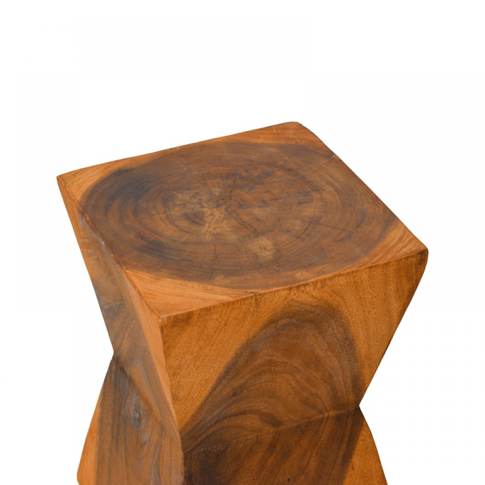 Σκαμπό Clepsydra pakoworld suar ξύλο σε φυσική απόχρωση 31x31x45εκ