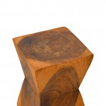 Σκαμπό Clepsydra pakoworld suar ξύλο σε φυσική απόχρωση 31x31x45εκ