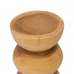Σκαμπό Pilar pakoworld suar ξύλο σε φυσική απόχρωση Φ30x45εκ