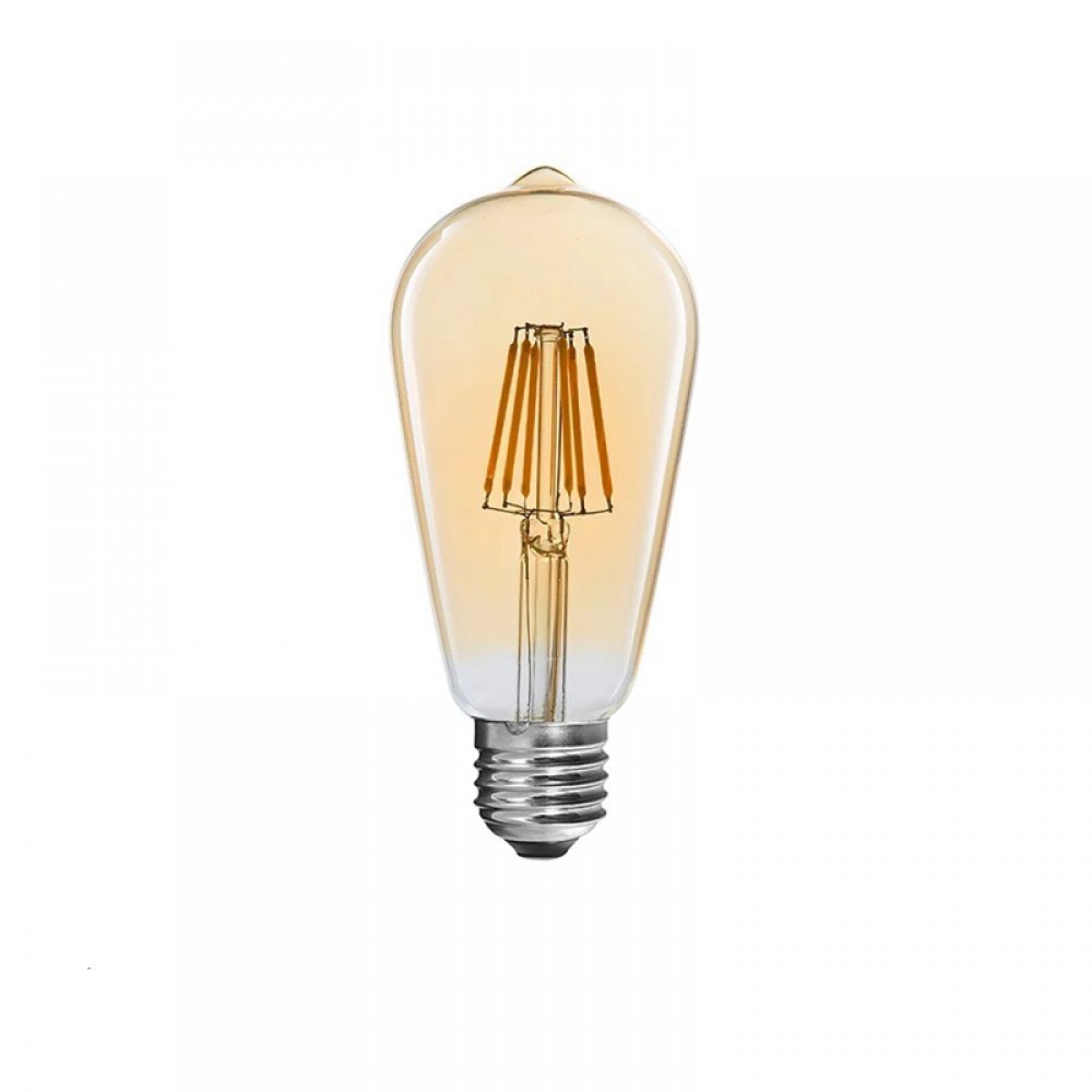 Λαμπτήρας LED ST64 Bulb pakoworld 4W 3000K E27 amber