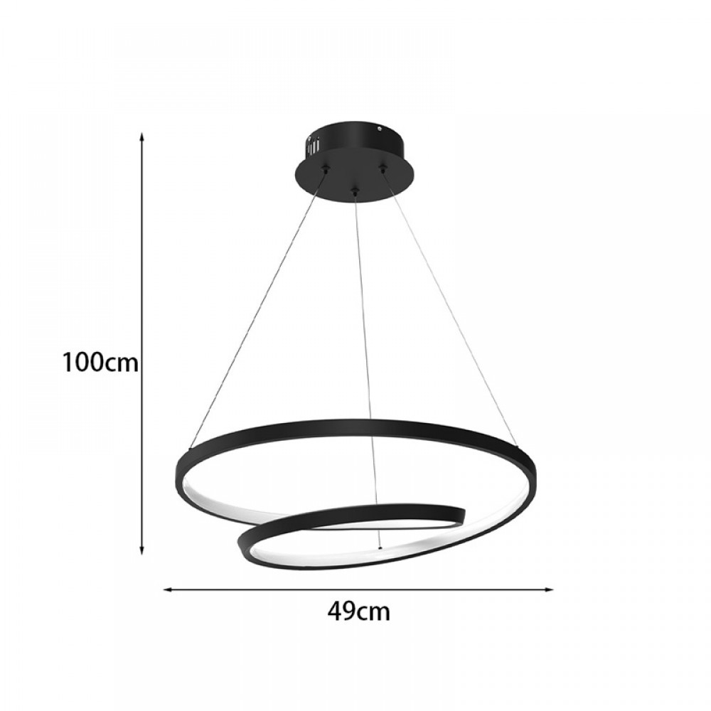 Φωτιστικό οροφής Rexon pakoworld led μέταλλο μαύρο Φ49x12εκ