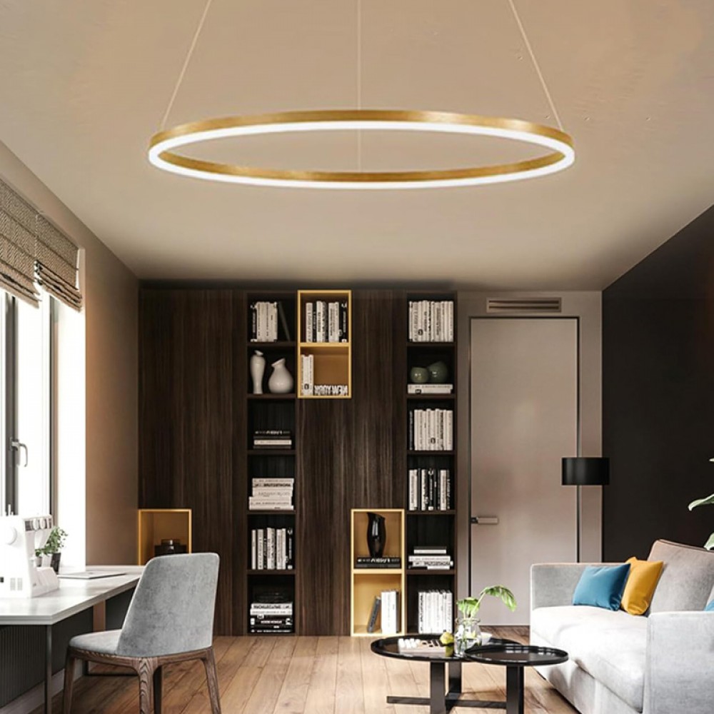 Φωτιστικό οροφής Nebrian pakoworld led μέταλλο χρυσό Φ60x15εκ