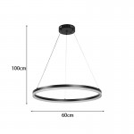 Φωτιστικό οροφής Nebrian pakoworld led μέταλλο μαύρο Φ60x15εκ