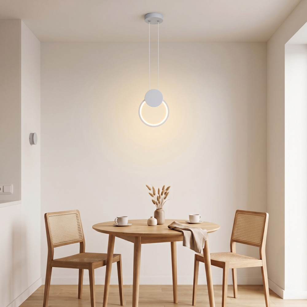 Φωτιστικό οροφής Ganden pakoworld led λευκό μεταλλικό Φ26,5x20εκ