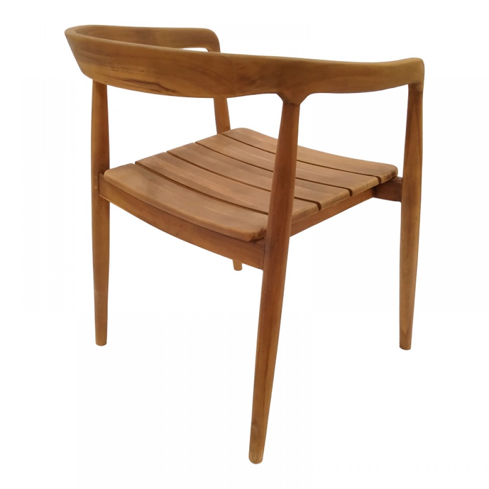Πολυθρόνα Noody pakoworld teak ξύλο σε φυσική απόχρωση 58x54x75εκ