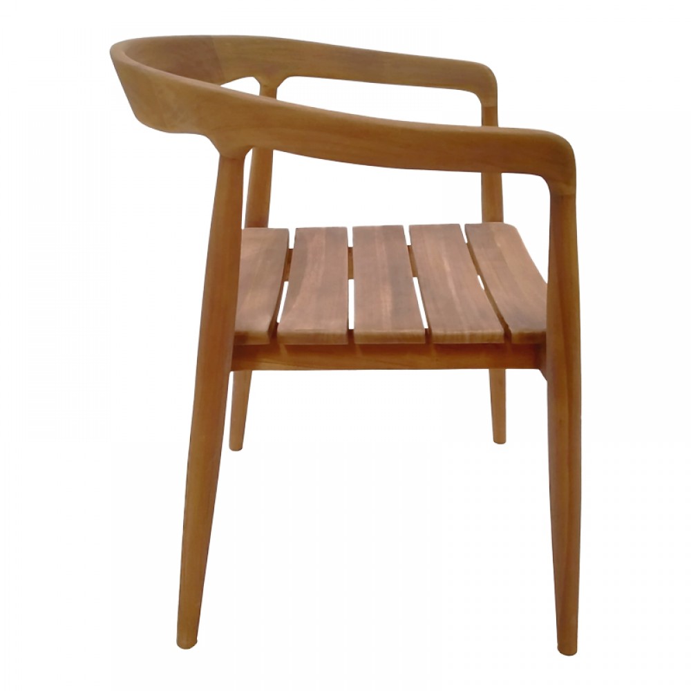 Πολυθρόνα Noody pakoworld teak ξύλο σε φυσική απόχρωση 58x54x75εκ