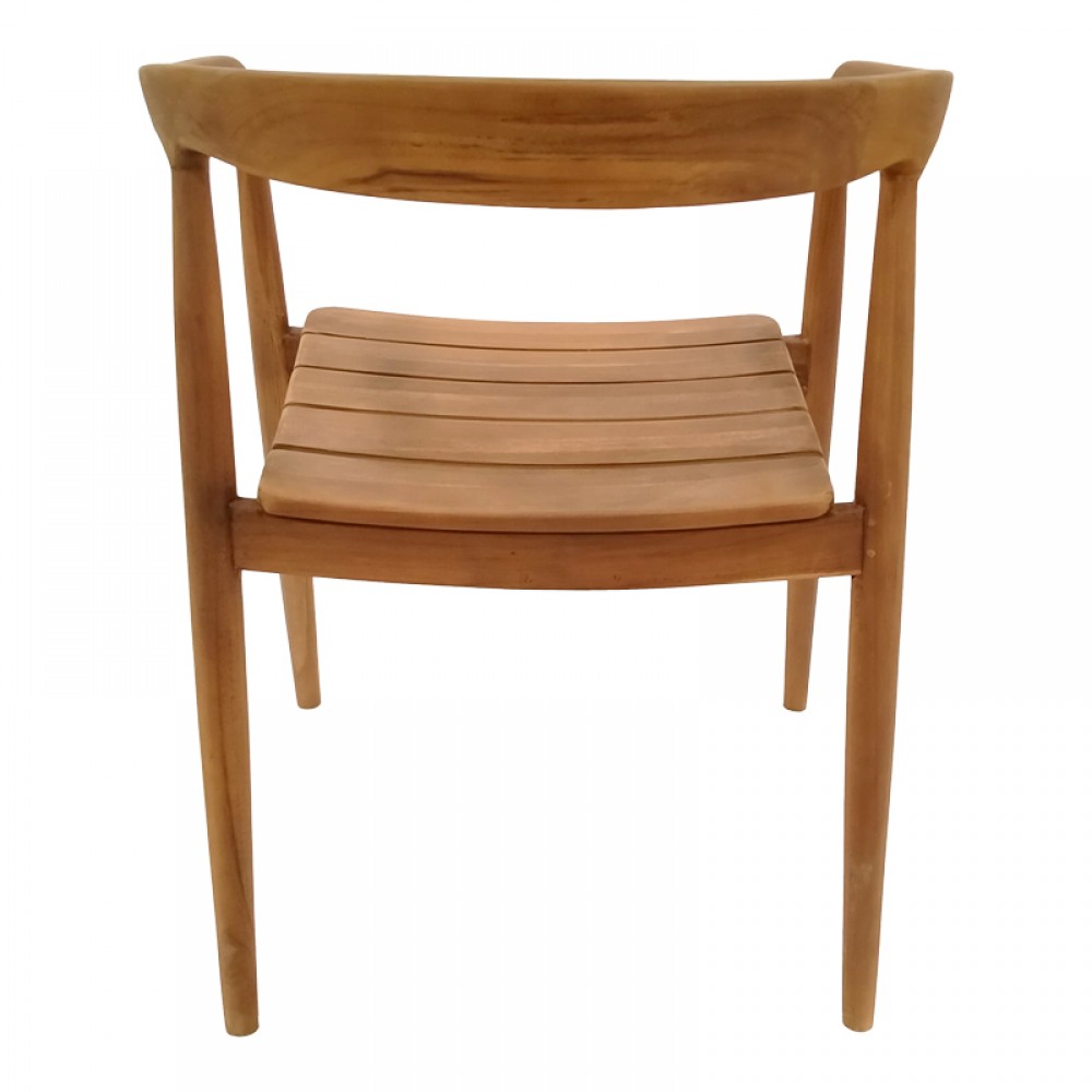 Πολυθρόνα Noody pakoworld teak ξύλο σε φυσική απόχρωση 58x54x75εκ