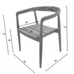 Πολυθρόνα Noody pakoworld teak ξύλο σε φυσική απόχρωση 58x54x75εκ