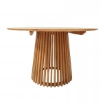 Τραπεζαρία 5τεμ Noody-Kenda I pakoworld teak ξύλο σε φυσική απόχρωση Φ120x75