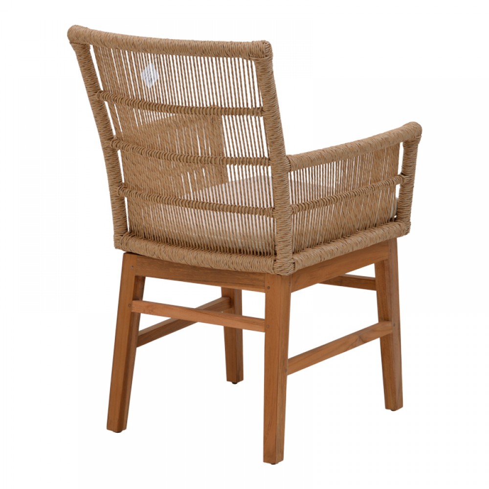 Τραπεζαρία Inca-Kenda I pakoworld σετ 5τεμ σε φυσική-μπεζ απόχρωση Φ120x75εκ