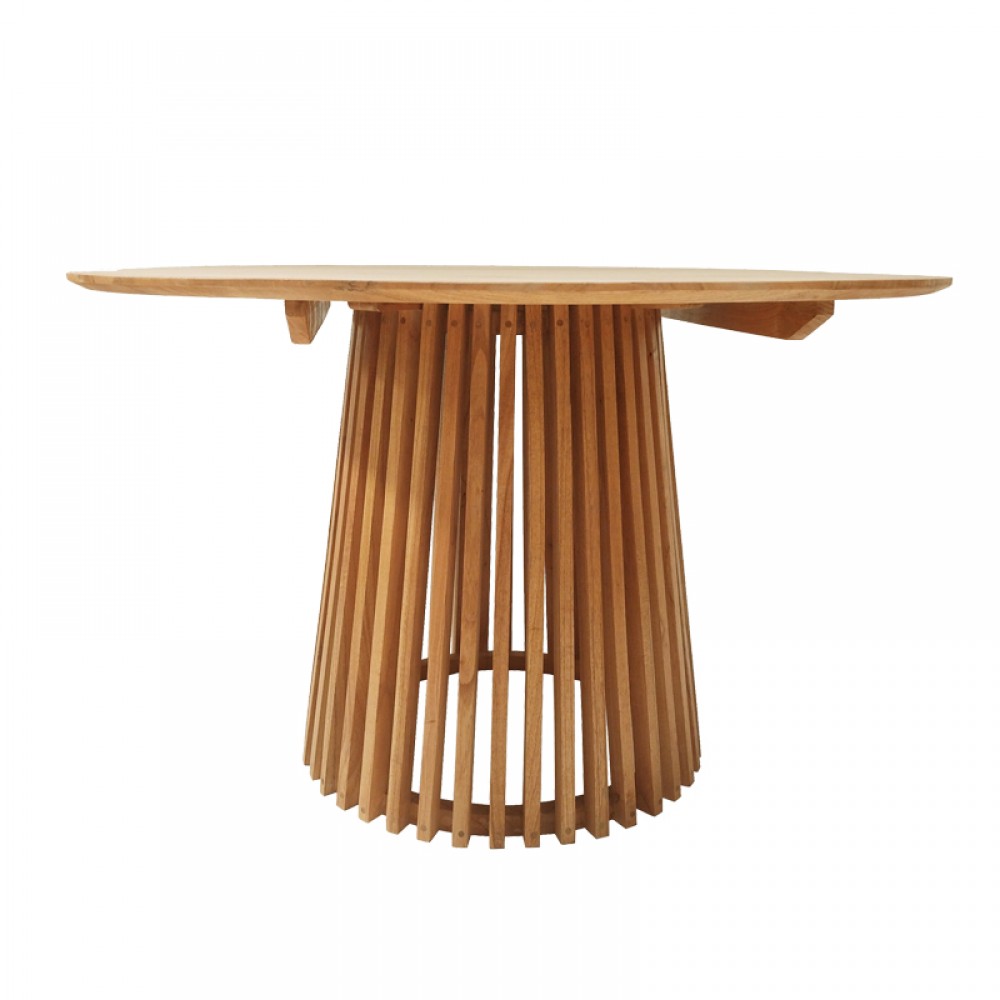 Τραπεζαρία Kalie-Kenda I pakoworld σετ 7τεμ σε φυσική-μπεζ απόχρωση Φ120x75εκ