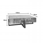 Τραπέζι σαλονιού Borth Inart teak ξύλο σε φυσική απόχρωση 135x90x40εκ