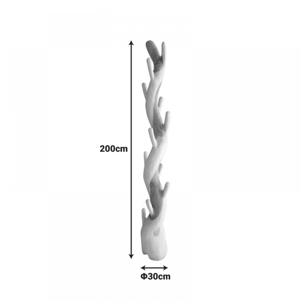 Καλόγερος Renzo pakoworld suar ξύλο σε φυσική απόχρωση 30x30x200εκ