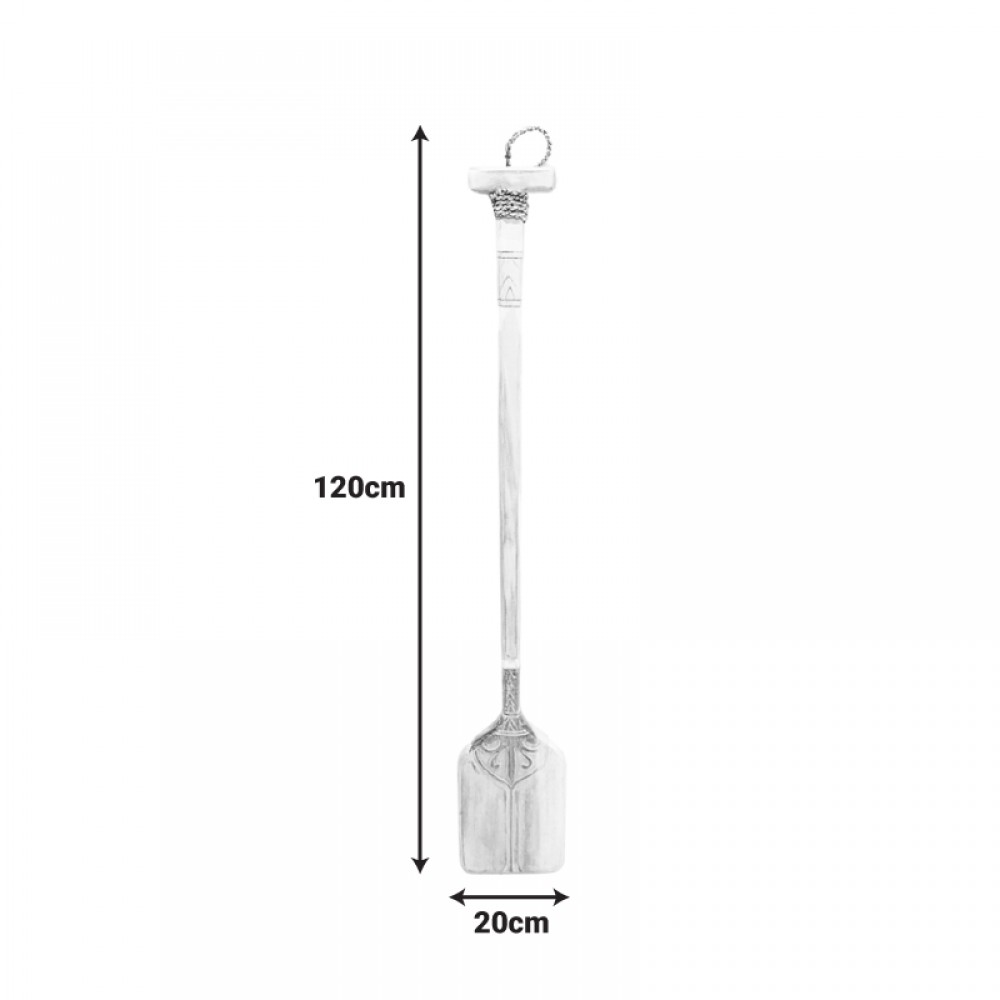 Διακοσμητικό τοίχου κουπί Boon Inart μαόνι ξύλο σε λευκή-φυσική απόχρωση 20x3x120εκ