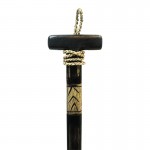 Διακοσμητικό τοίχου κουπί Boon Inart μαόνι ξύλο σε μαύρη-φυσική απόχρωση 20x3x120εκ