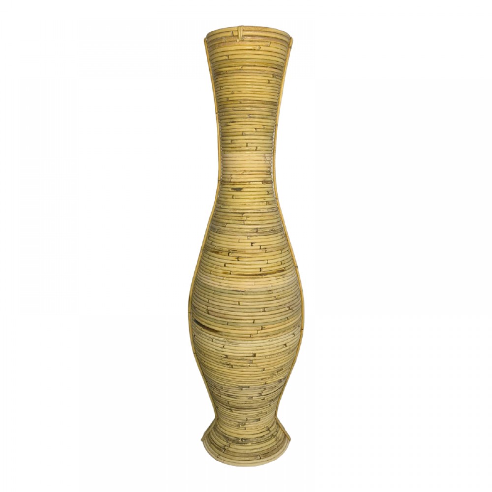 Βάζο Virnia Inart pe rattan σε φυσική απόχρωση Φ40x100εκ