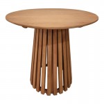 Τραπέζι Kenda I pakoworld mindi ξύλο σε φυσική απόχρωση Φ80x75εκ