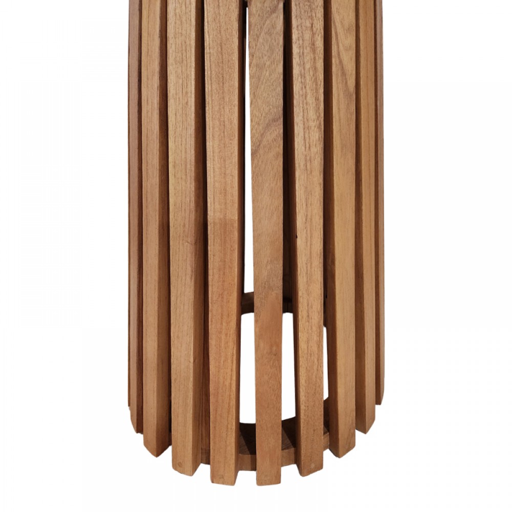 Τραπέζι Kenda I pakoworld mindi ξύλο σε φυσική απόχρωση Φ80x75εκ