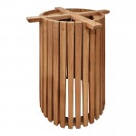 Βάση τραπεζιού εσωτερικού χώρου Galy I pakoworld mindi ξύλο σε φυσική απόχρωση Φ60x75εκ