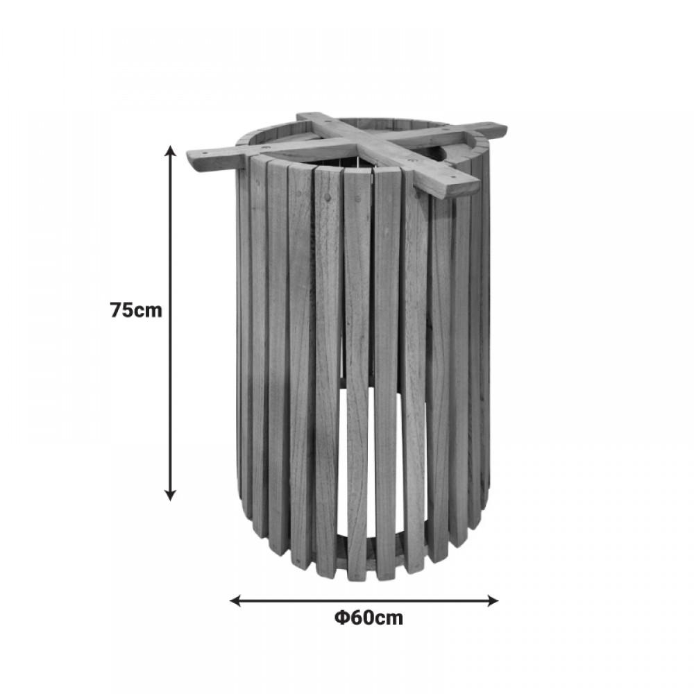 Βάση τραπεζιού εσωτερικού χώρου Galy I pakoworld mindi ξύλο σε φυσική απόχρωση Φ60x75εκ