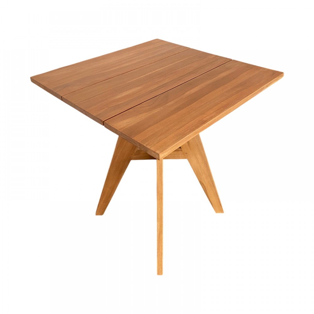 Τραπέζι Cadrada pakoworld teak ξύλο σε φυσική απόχρωση 70x70x76εκ