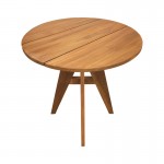 Τραπέζι Cadrada pakoworld teak ξύλο σε φυσική απόχρωση Φ70x76εκ
