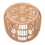 Σκαμπό Rajesty pakoworld rattan σε φυσική απόχρωση Φ60x46εκ